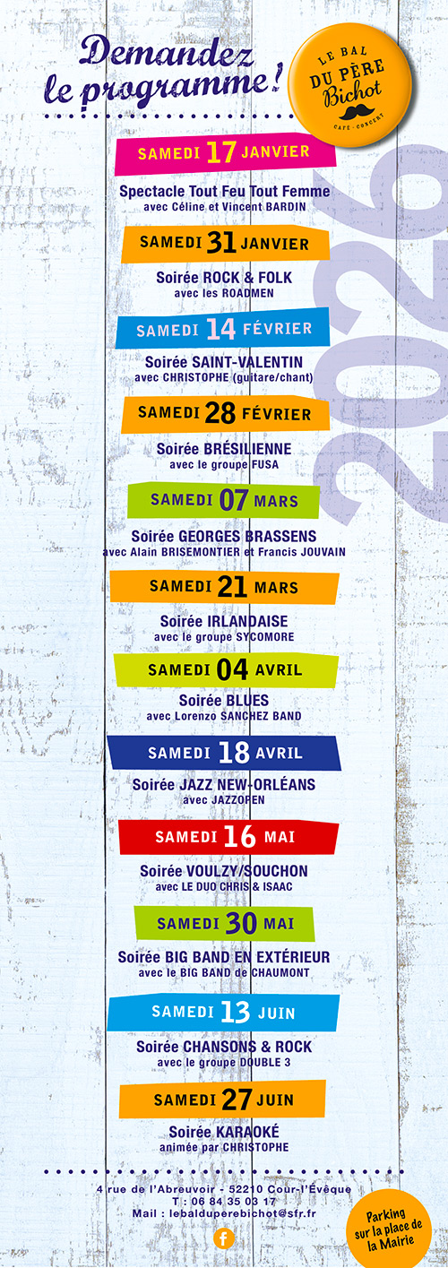 Programmation du 1er semestre 2026