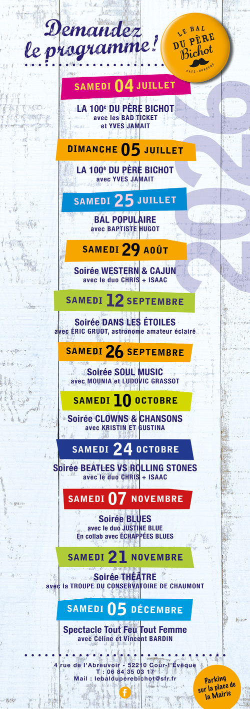 Programmation du 2ème semestre 2026