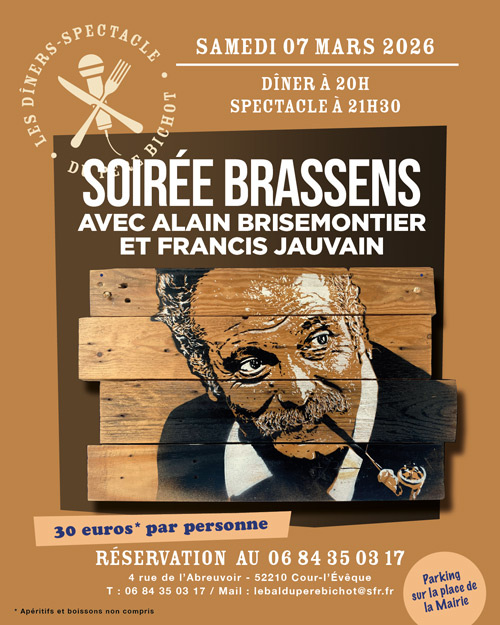Soirée Georges BRASSENS : le Samedi 7 Mars 2026